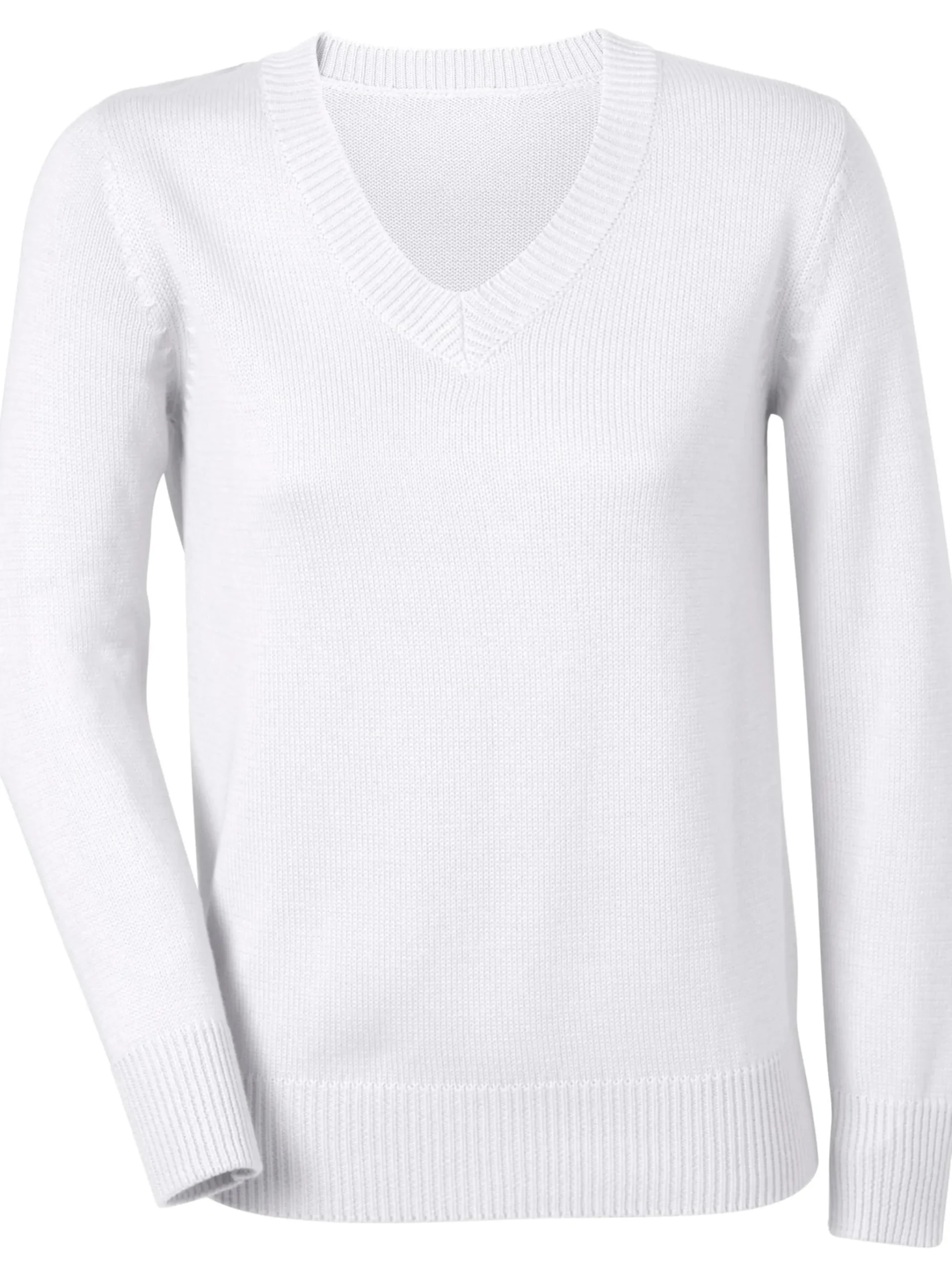 V-Ausschnitt-Pullover mit Baumwolle