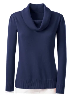 Wasserfallpullover im Baumwoll-Viskose-Mix