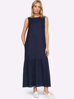 Webkleid mit Leinen-Anteil