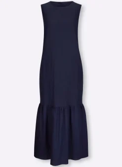 Webkleid mit Leinen-Anteil