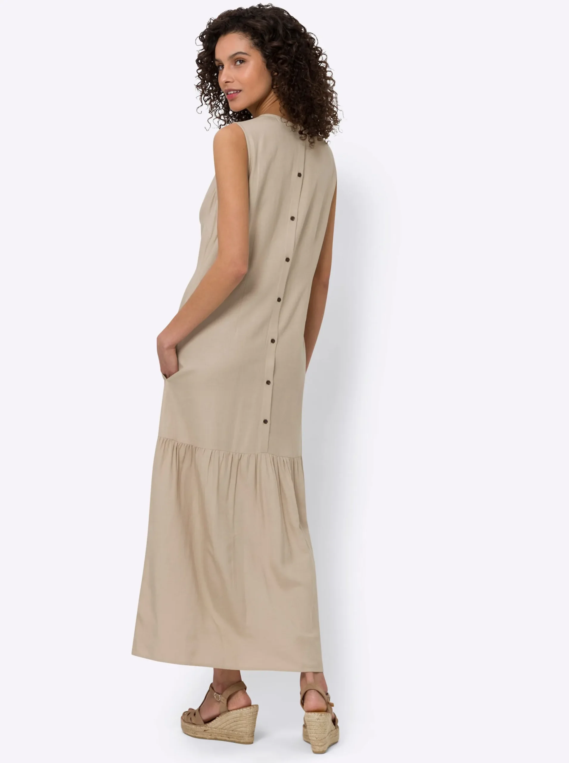 Webkleid mit Leinen-Anteil