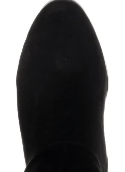 Weitschaftstiefel aus Velours-Lederimitat