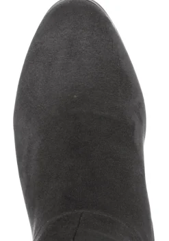 Weitschaftstiefel aus Velours-Lederimitat