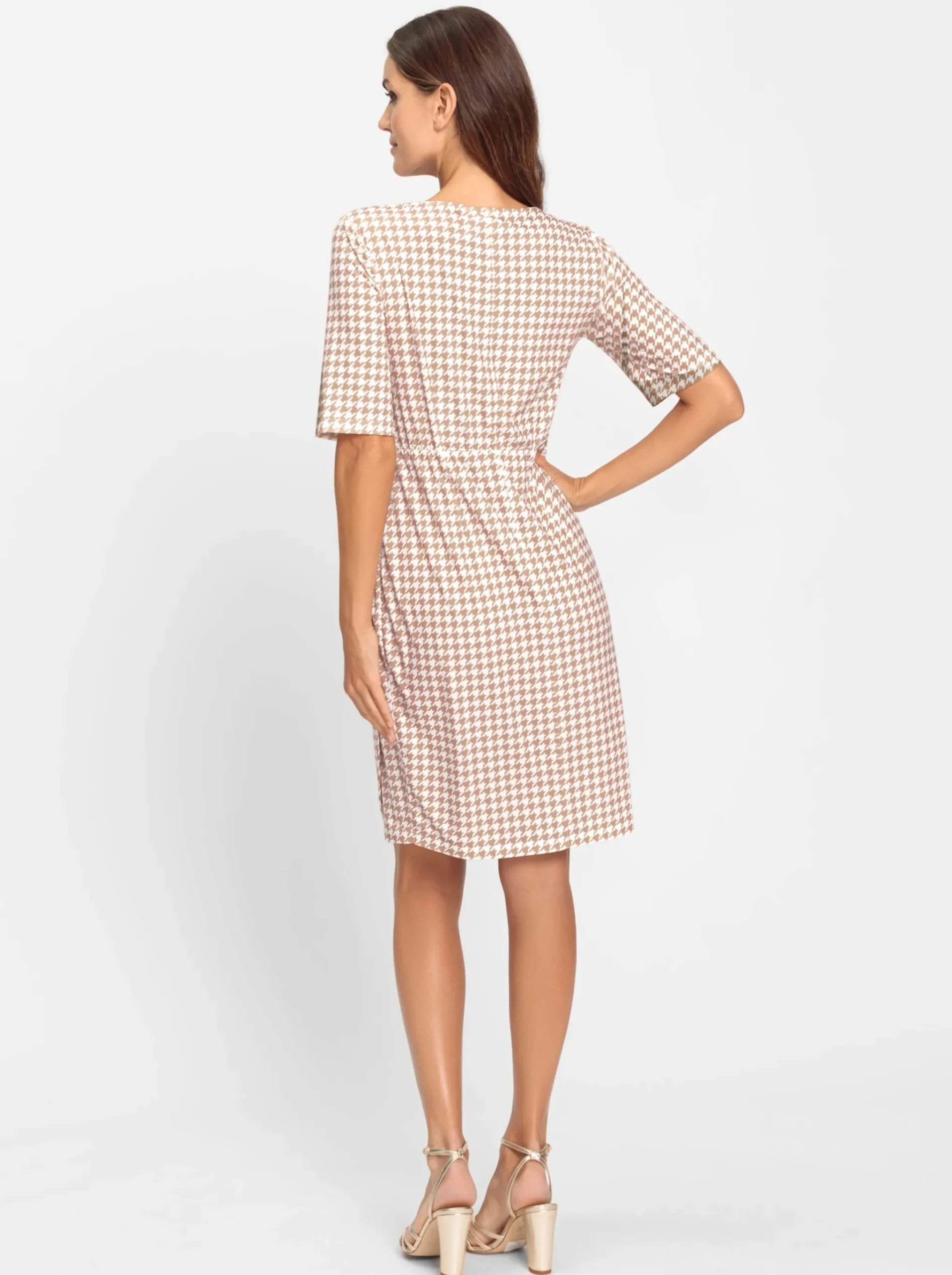 Wickelkleid mit Pepita-Muster