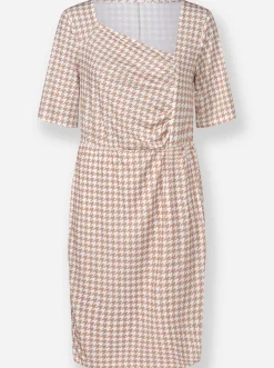 Wickelkleid mit Pepita-Muster